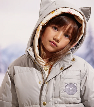 Mini Rodini Kids Cat Ear Hooded Puffer Coat at Design Life Kids