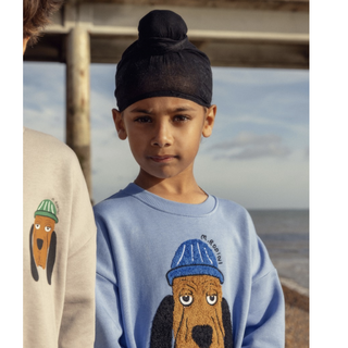 Mini Rodini Bloodhound Dog Chenille Sweatshirt on Design Life Kids