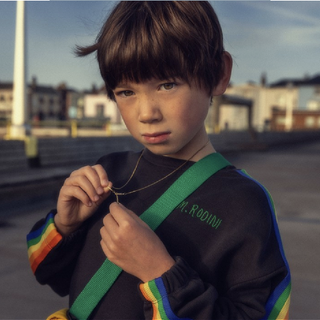 Mini Rodini Rainbow Striped Sweatshirt on Design Life Kids