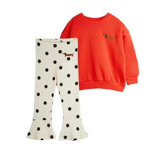 Mini Rodini Kids Dots & Dog Flared Trousers at DLK

