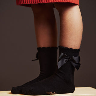 Mini Rodini Satin Bow Socks for Kids at DLK