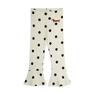 Mini Rodini Kids Dots & Dog Flared Trousers at DLK