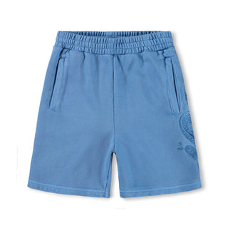 Kids blue cotton embroidered snake sweat shorts by Molo at Design Life Kids