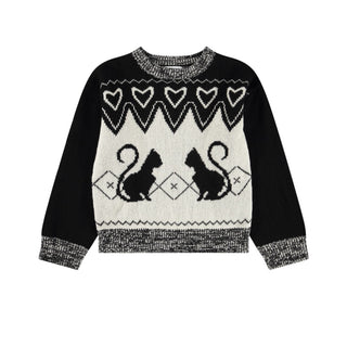 Molo Pearled Ivory Griselda Cat Sweater at Design Life Kids