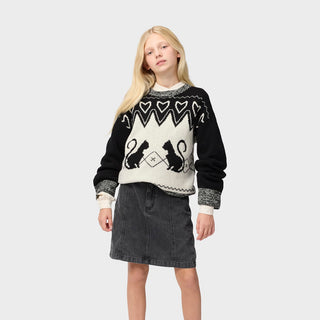 Molo Pearled Ivory Griselda Cat Sweater at Design Life Kids