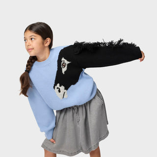 Molo Topaz Blue Horse Griselda Sweater at Design Life Kids
