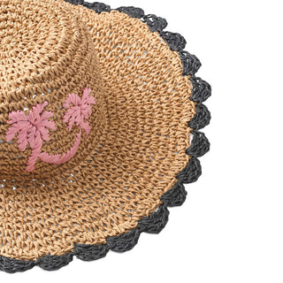 Molo Pink Palms Scalloped Straw Hat at Design Life Kids