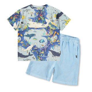 Molo Kids Riley Pixel Ocean Tee Shirt Clothing on DLK