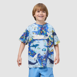Molo Kids Riley Pixel Ocean Tee Shirt Clothing on DLK