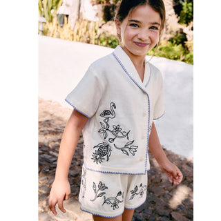 Molo Girls Annabella Magical Art Embroidered Flower Shorts at Design Life Kids