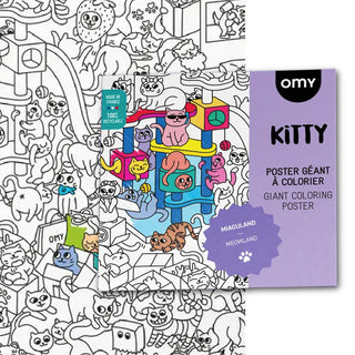 Kawaii Kitty Cat Coloring Poster at Design Life Kids