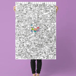 Kawaii Kitty Cat Coloring Poster at Design Life Kids