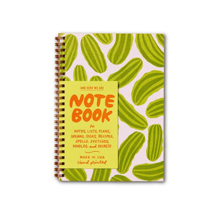 And There We Are Letterpress Pickle Print Lined Notebook at Design Life Kids
