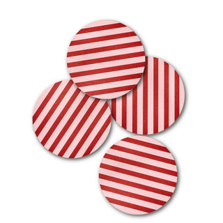 Pink & Maroon Striped Coasters at DLK
