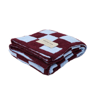 Phillies Blue Check Teddy Throw - 100% Recycled Materials at DLK