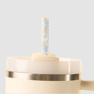 Reusable Garden Flower Tumbler Straw Set at DLK