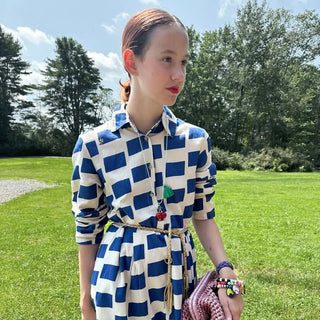 Adults Check Flared Long Shirt Dress Bobo Choses on Design Life Kids