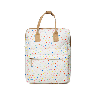 Rainbow Hearts Quilted Backpack on DLK