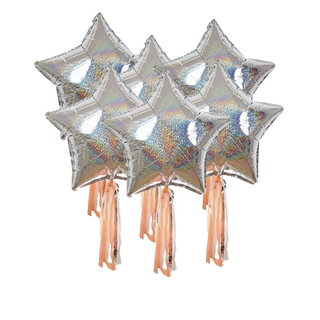 Silver Sparkly Star Balloons on DLK