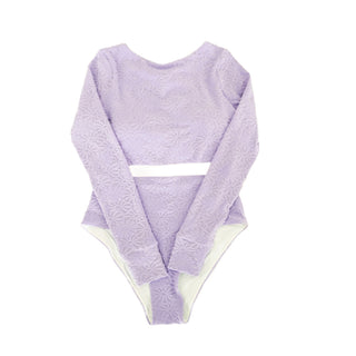 Lavender Terry Womens Rash Guard Bikini Swimsuit