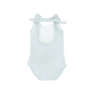 Sea Blue Floral Terry Kids Swimsuit at Design Life Kids