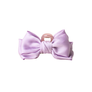 Satin Purple Bow Hair Clips at DLK