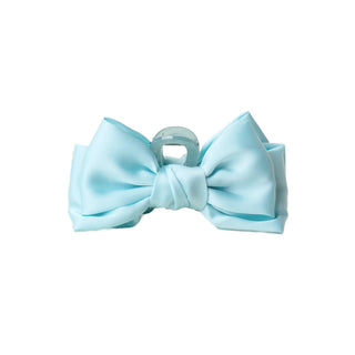 Satin Blue Bow Hair Clips at DLK