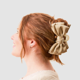 Satin Green Bow Hair Clip The Darling Effect on Design Life Kids