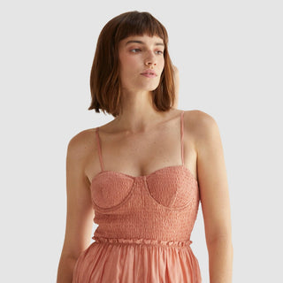 Coral Smocked Dress Crescent on Design Life Kids