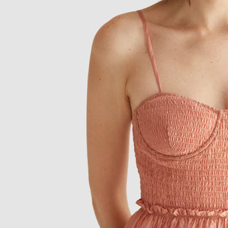 Coral Smocked Dress Crescent on Design Life Kids