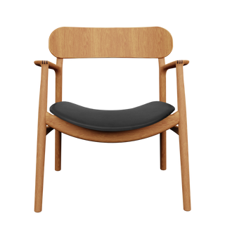 Bent Hansen Asger Lounge Chair, Oiled Oak, Black Zenso 2 Leather NORMODE on Design Life Kids