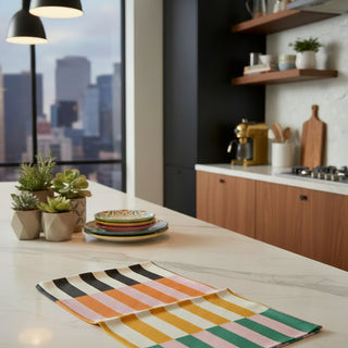 Stacked Stripes Geometry Towels at Design Life Kids