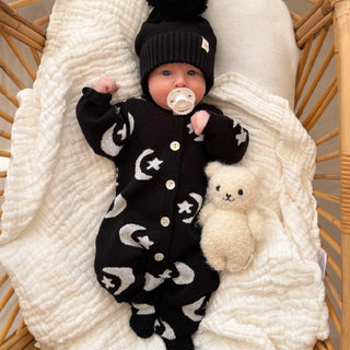 Moon & Stars Baby Knit Jumpsuit at Design Life Kids