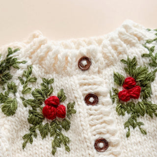 Christmas Holly Knit Cardigan Baby & Toddlers at Design Life Kids
