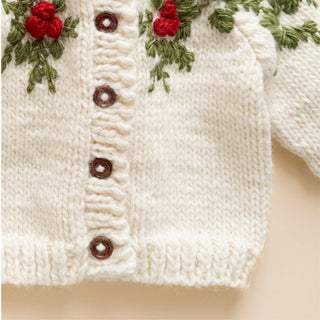 Christmas Holly Knit Cardigan Baby & Toddlers at Design Life Kids