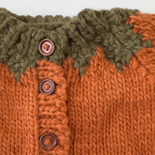 Hand Knit Pumpkin Cardigan for babies and toddlers at Design Life Kids