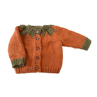 Hand Knit Pumpkin Cardigan for babies and toddlers at Design Life Kids