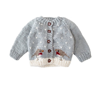 Winter Robins Knit Cardigan for babies and toddlers and Design Life Kids