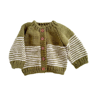 Moss Striped Knit Cardigan
