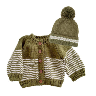 Hand Knit Green Baby Hat  at Design Life Kids