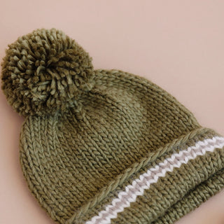 Hand Knit Green Baby Hat  at Design Life Kids