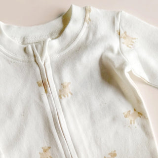 Lamb with Pink Bows Baby Romper at Design Life Kids