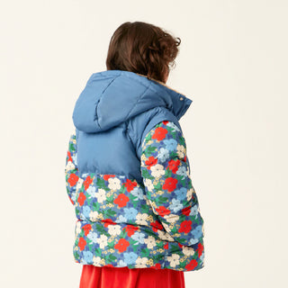 Multicolor Flowers Puffer Jacket at DLK