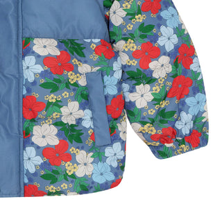 Multicolor Flowers Puffer Jacket at DLK