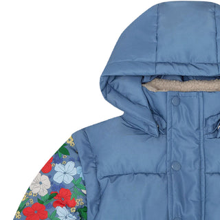 Multicolor Flowers Puffer Jacket at DLK