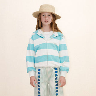 Cyan Stripes Hoodie Tinycottons on Design Life Kids