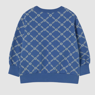 Tinycottons Kids Flower Grid Crewneck Sweatshirt at DLK