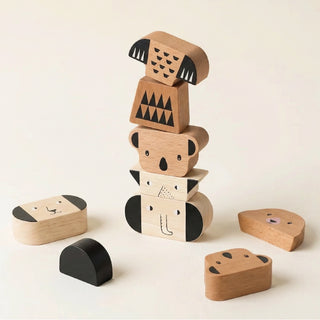 Wooden Animals Stacking Tower