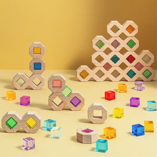 Beautiful Wood & Acrylic Building Blocks at Design Life Kids DLK