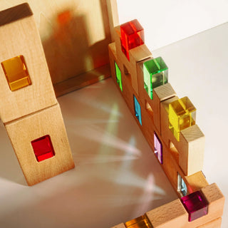 Fynn Beautiful Wood & Acrylic Building Blocks at Design Life Kids